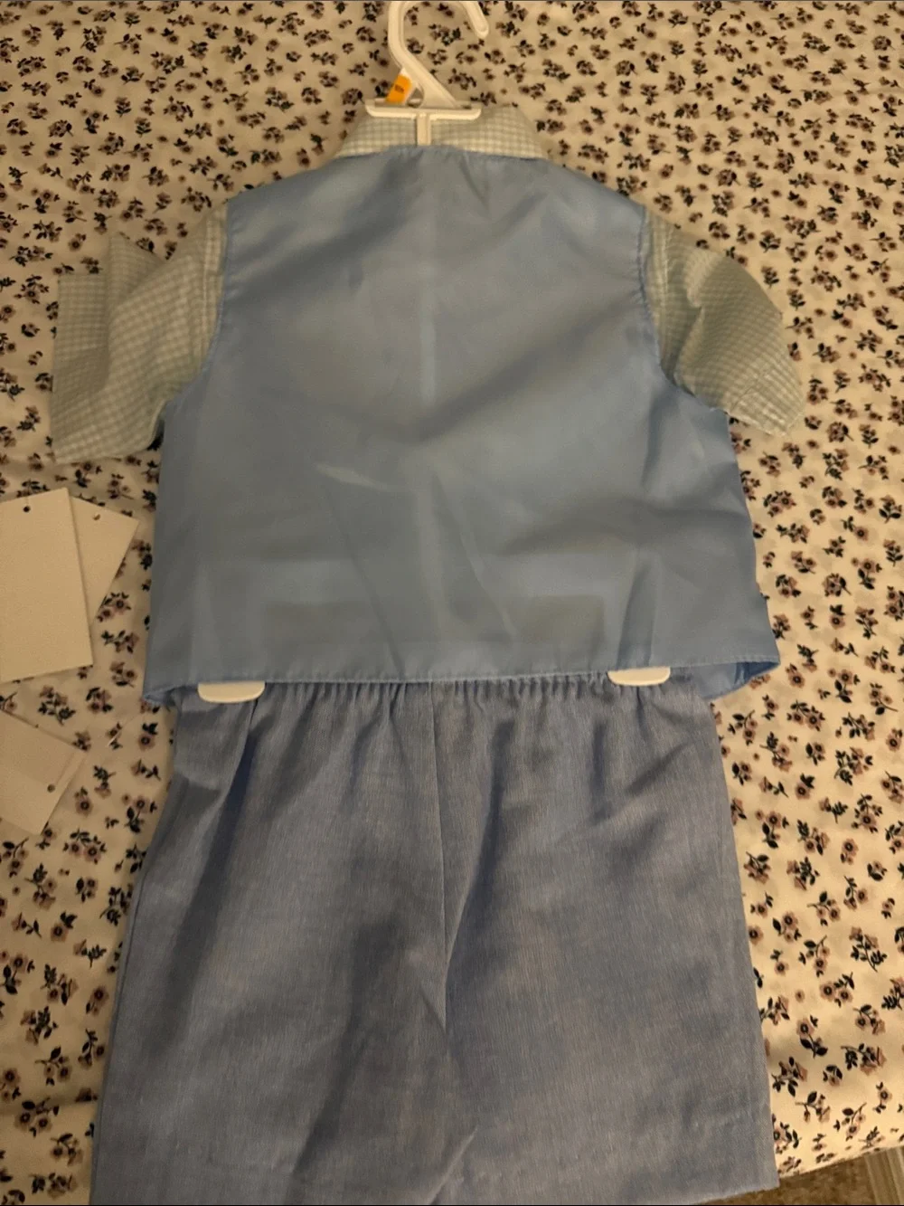 The Children's Place Light Blue Boys' Vest & Shorts Set with Navy Bow Tie